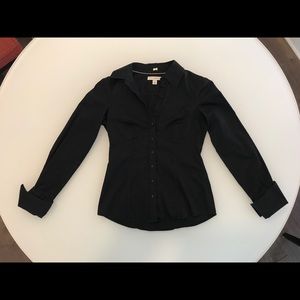 Banana Republic black button down shirt size 4